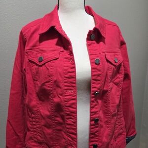 Market & Spruce Vibrant Red Jean Jacket